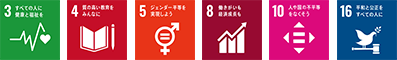 SDGs - 3 4 5 8 10 16